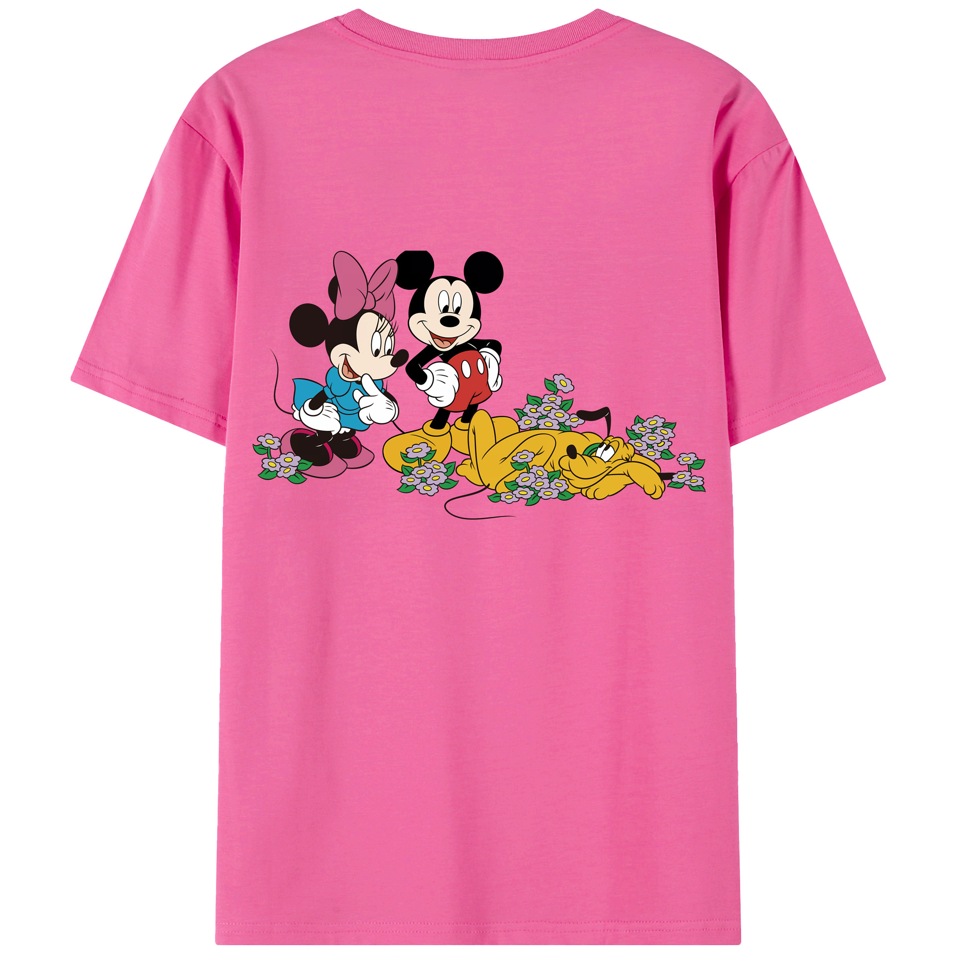 （画像用） ミッキーマウス Mickey Mouse レディース半袖Tシャツ(バックプリント)